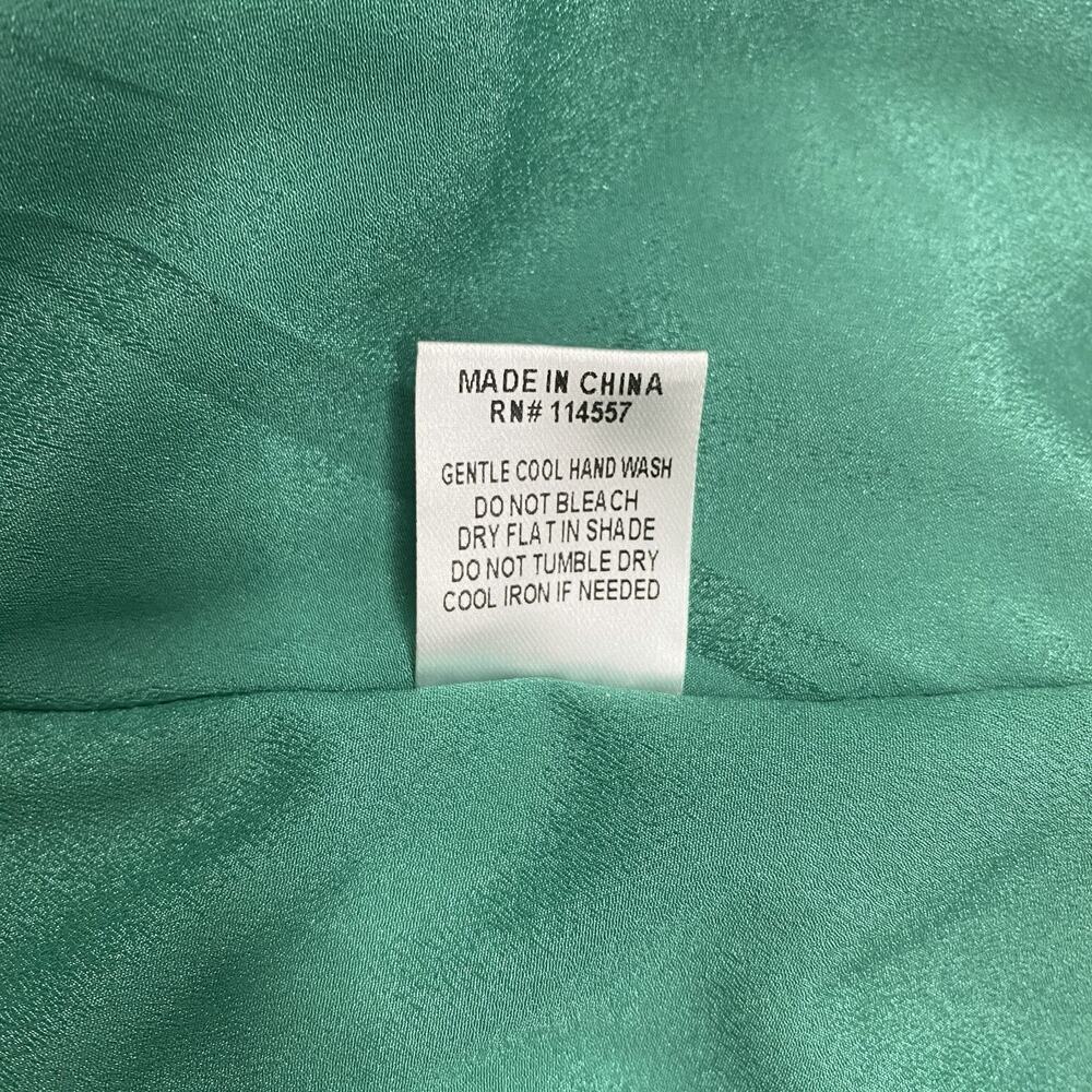 THML Green Floral Tiered Maxi Dress Small Boho Cottagecore Puff Sleeve Smocked - Picture 6 of 10